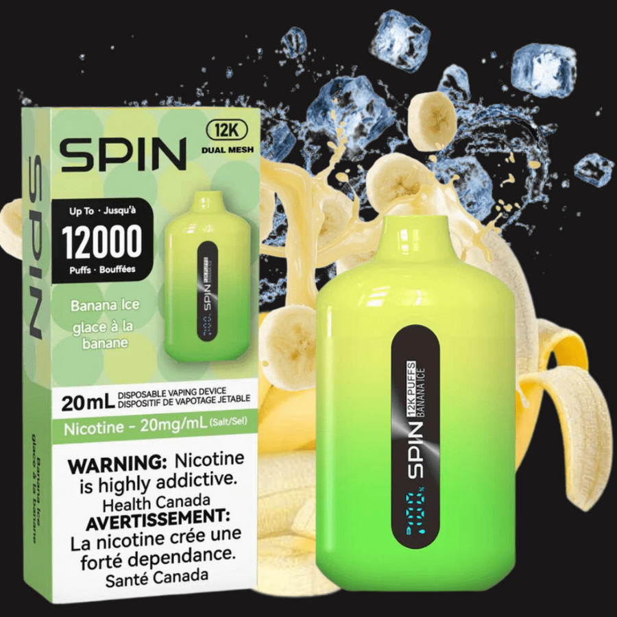 Spin Vape Disposables 20mg Spin 12,000 Disposable Vape-Banana Ice-Morden Vape