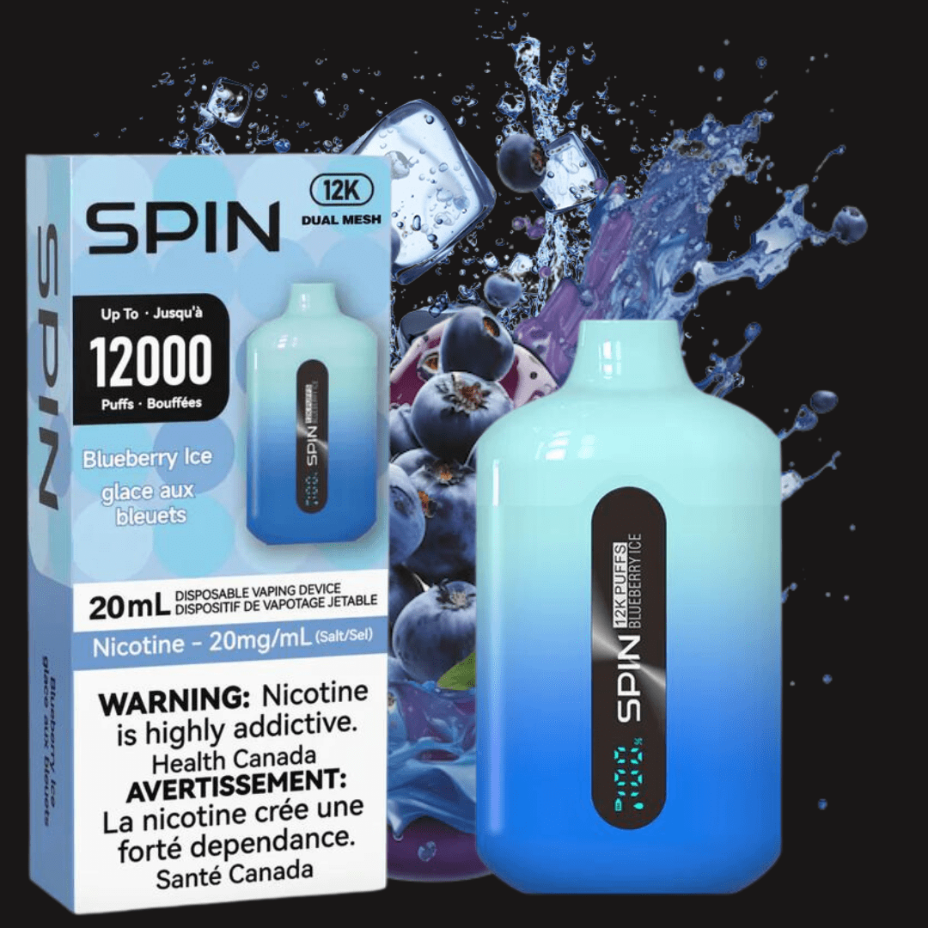 Spin Vape Disposables 20mg Spin 12,000 Disposable Vape-Blueberry Ice-Morden VSS