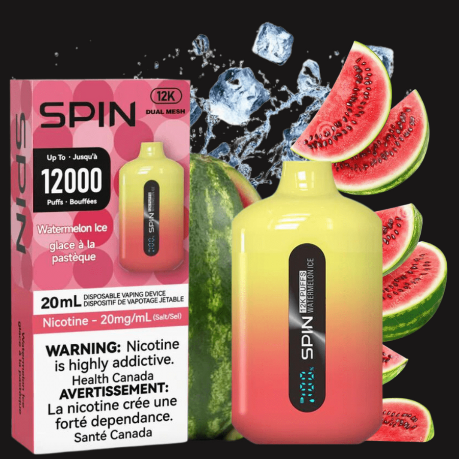 Spin Vape Disposables 20mg Spin 12,000 Disposable Vape-Watermelon Ice-Morden VSS