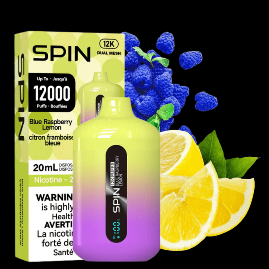 Spin Vape Disposables 20ml / 20mg Spin 12,000 Disposable Vape-Blue Raspberry Lemon-MVSS