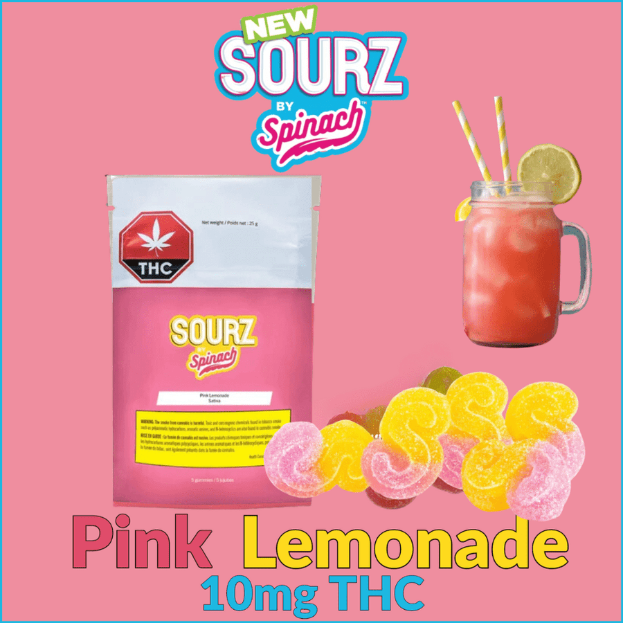 Spinach Edibles 5/pkg Spinach Sourz Pink Lemonade Sativa Gummies-5PK - Morden MB
