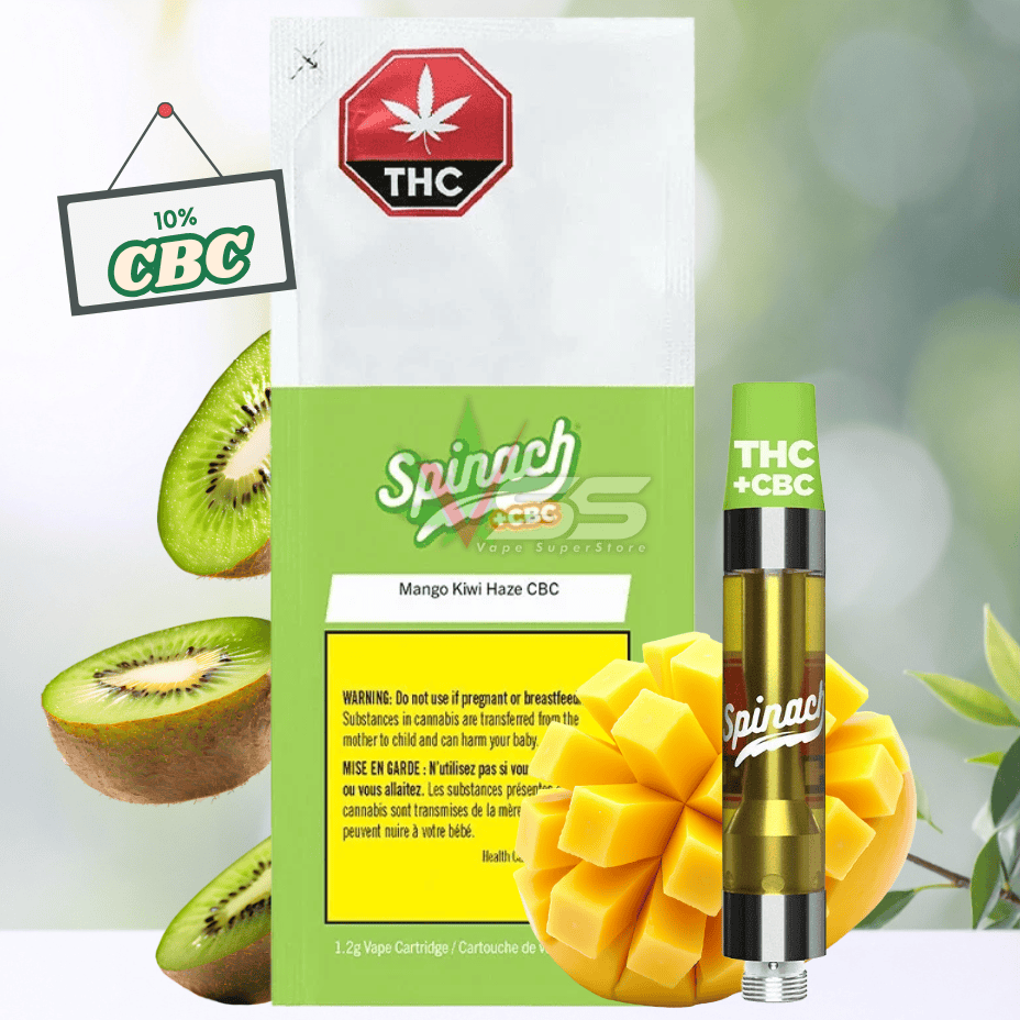 Spinach Feelz Mango Kiwi Haze CBC Sativa Cartridge - 1.2g Morden Vape SuperStore and Cannabis Manitoba Canada