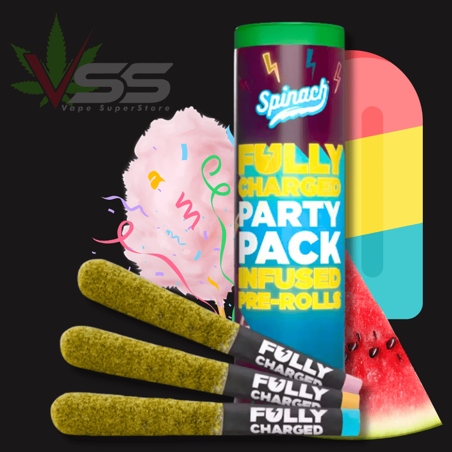 Spinach Fully Charged Party Pack Infused Pre-rolls 3x0.5g Morden Vape SuperStore and Cannabis Manitoba Canada