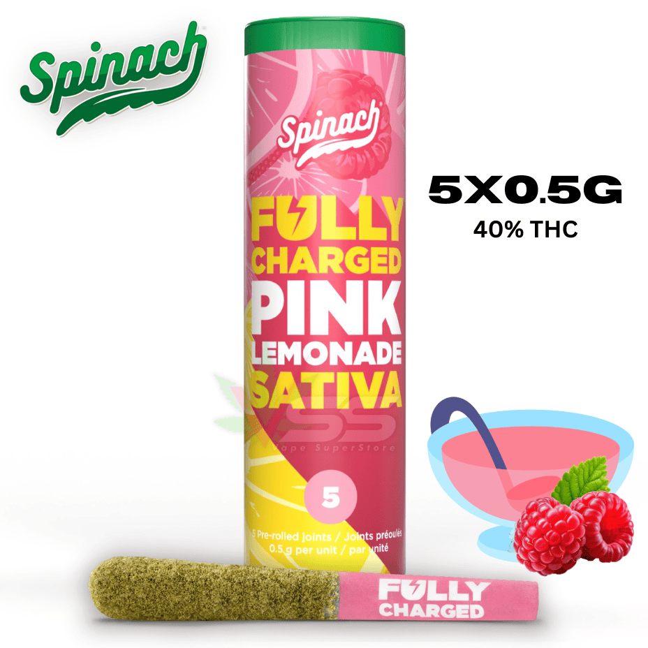 Spinach Fully Charged Pink Lemonade Infused Pre-rolls 5x0.5g Morden Vape SuperStore and Cannabis Manitoba Canada