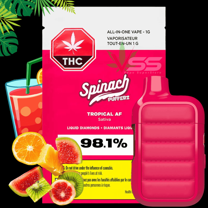 Spinach Pufferz - Tropical AF AIO Liquid Diamond Vape Morden Vape SuperStore and Cannabis Manitoba Canada