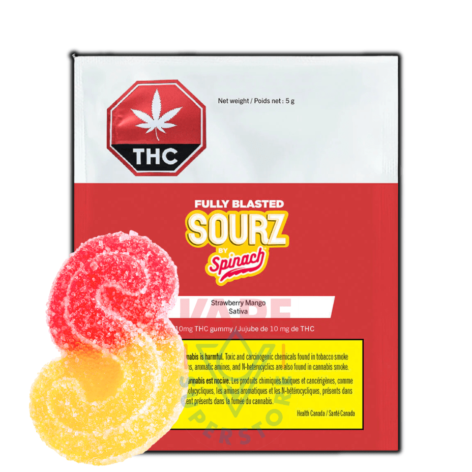 Spinach Sourz Fully Blasted Strawberry Mango 1x10mg Morden Vape SuperStore and Cannabis Manitoba Canada