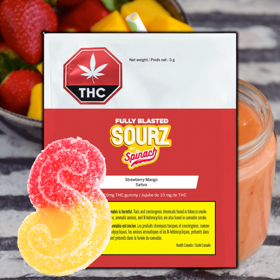 Spinach Sourz Fully Blasted Strawberry Mango 1x10mg Morden Vape SuperStore and Cannabis Manitoba Canada