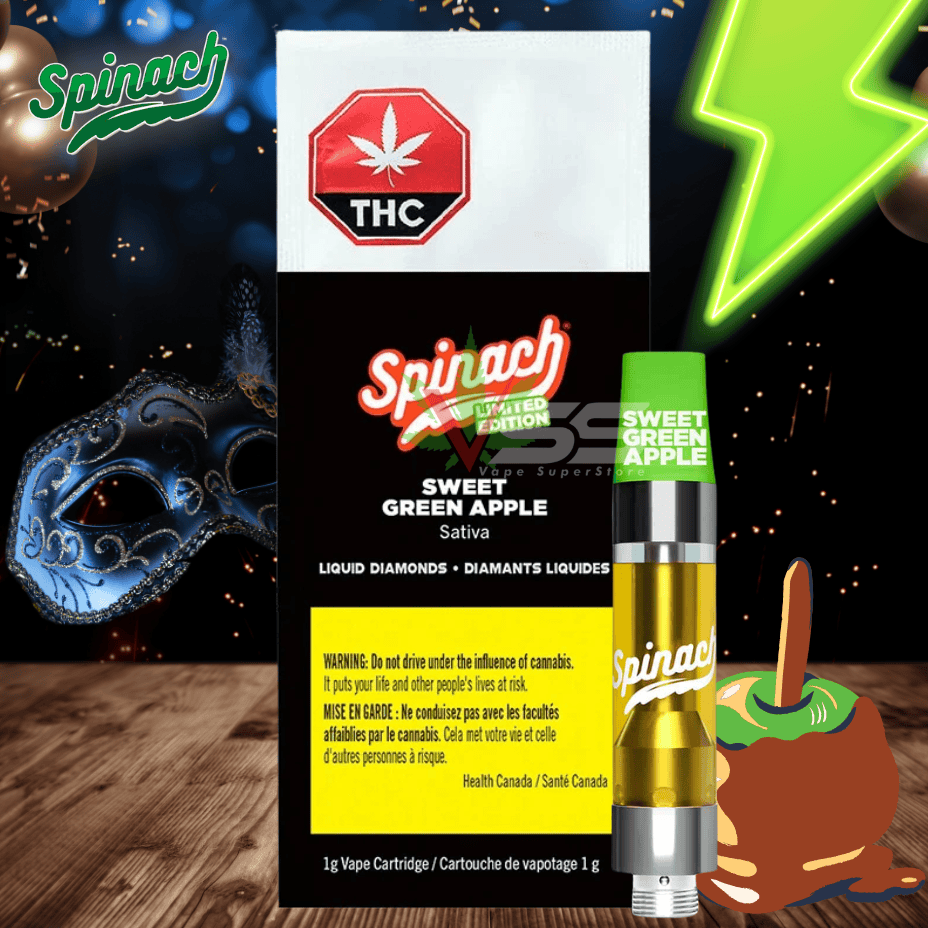 Spinach - Sweet Green Apple Liquid Diamonds Vape Cartridge Morden Vape SuperStore and Cannabis Manitoba Canada