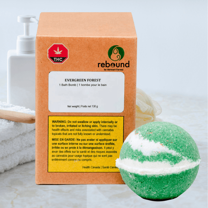 Stewart Farms Evergreen Forest CBD Bath Bomb - 130g Morden Vape SuperStore and Cannabis Manitoba Canada