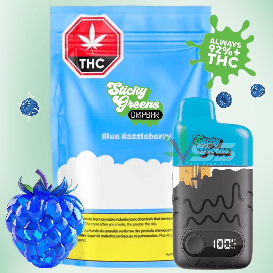 Sticky Greens Blue Razzleberry Dripbar - 0.95g Morden Vape SuperStore and Cannabis Manitoba Canada
