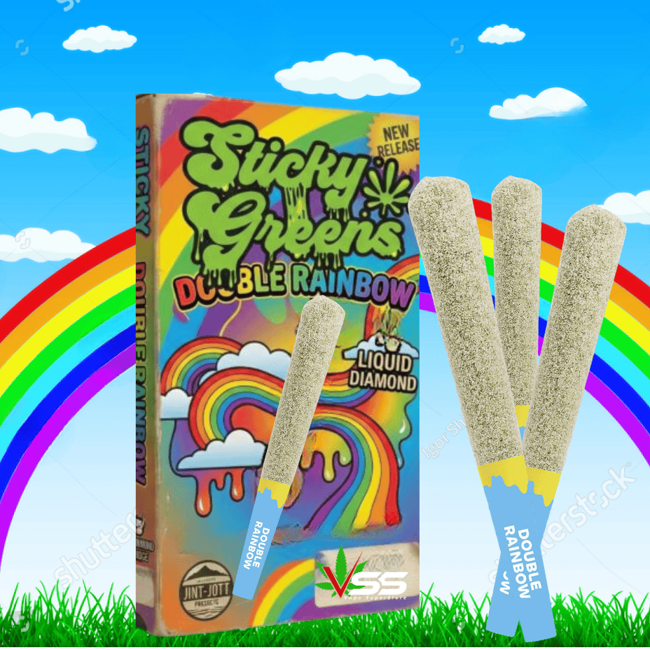 Sticky Greens Dble Rainbow Diamond Infused Hybrid Pre-Roll-3x0.5g Morden Vape SuperStore and Cannabis Manitoba Canada
