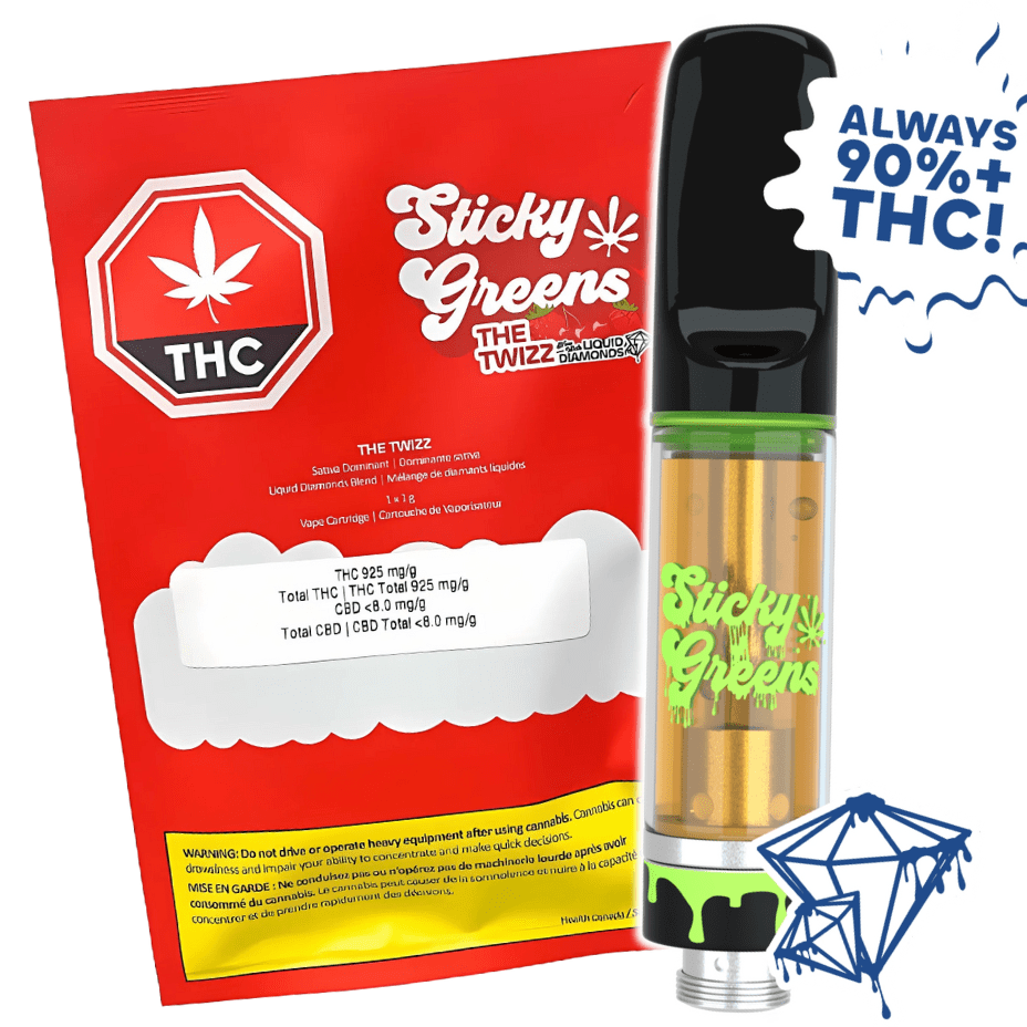 Sticky Greens The Twizz Liquid Diamond Cartridge-1g 1g Morden Vape SuperStore and Cannabis Manitoba Canada
