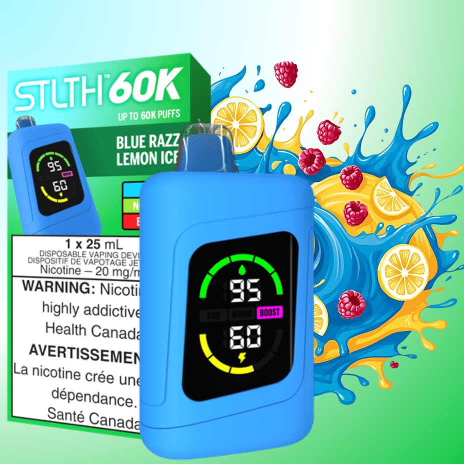 STLTH 60K Disposable Vape-Blue Razz Lemon Ice 20mg / 60000 Puffs Morden Vape SuperStore and Cannabis Manitoba Canada