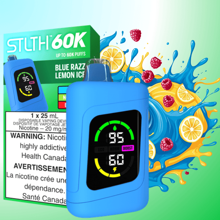 STLTH 60K Disposable Vape-Blue Razz Lemon Ice 20mg / 60000 Puffs Morden Vape SuperStore and Cannabis Manitoba Canada
