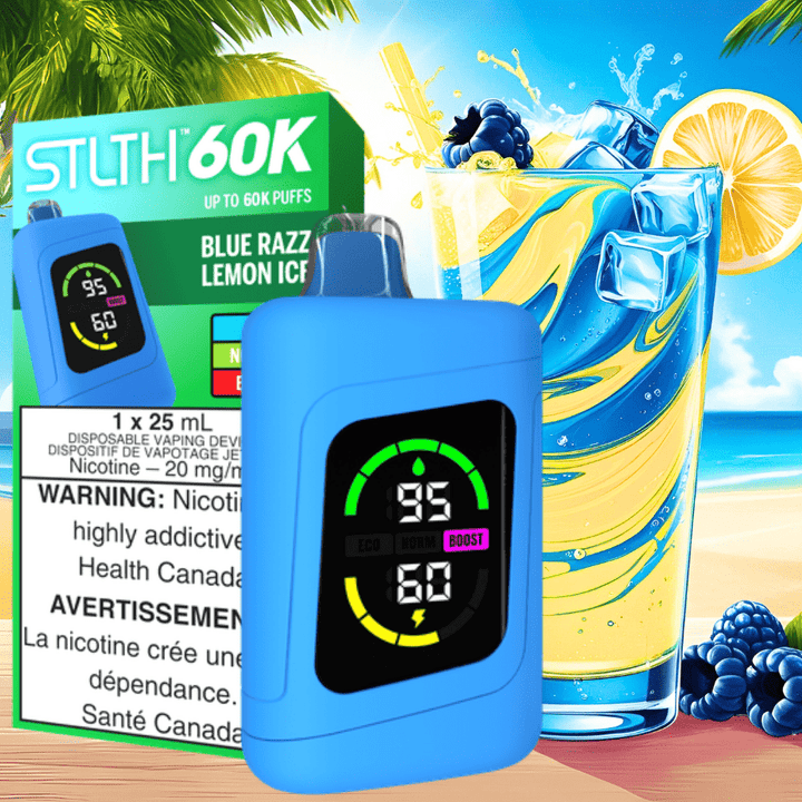 STLTH 60K Disposable Vape-Blue Razz Lemon Ice 20mg / 60000 Puffs Morden Vape SuperStore and Cannabis Manitoba Canada
