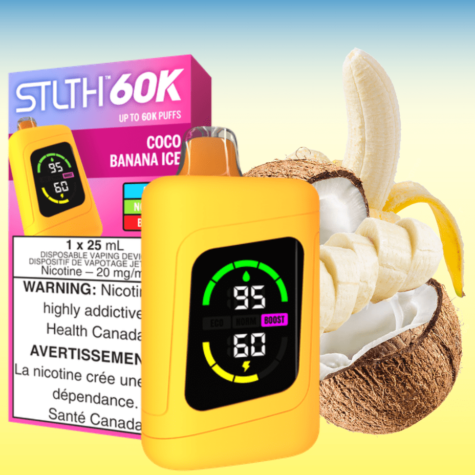STLTH 60K Disposable Vape-Coco Banana Ice 20mg / 60000 Puffs Morden Vape SuperStore and Cannabis Manitoba Canada