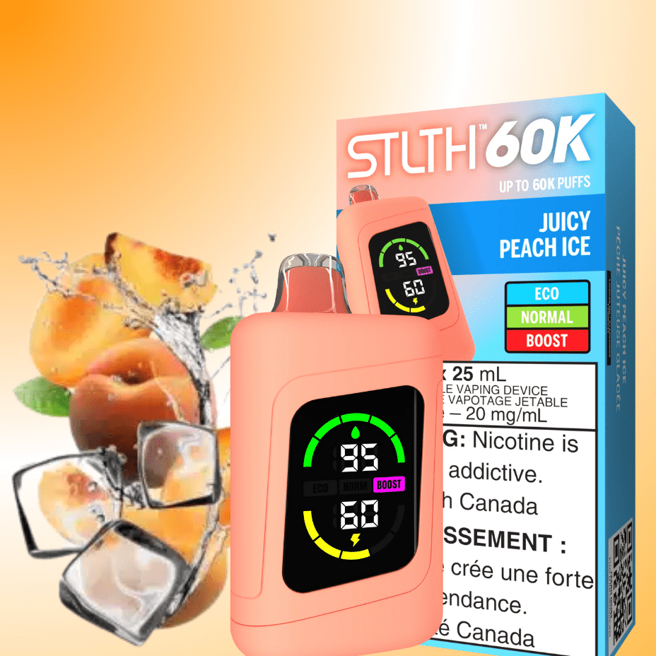 STLTH 60K Disposable Vape - Juicy Peach Ice 20mg / 60000 Puffs Morden Vape SuperStore and Cannabis Manitoba Canada