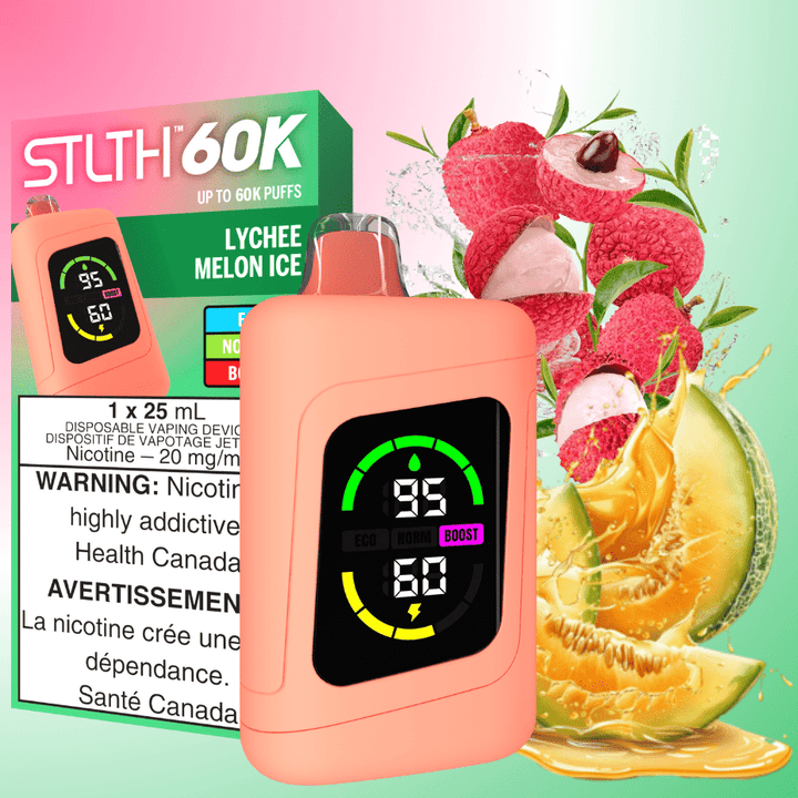 STLTH 60K Disposable Vape-Lychee Melon Ice 20mg / 60000 Puffs Morden Vape SuperStore and Cannabis Manitoba Canada