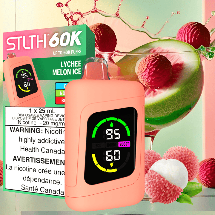 STLTH 60K Disposable Vape-Lychee Melon Ice 20mg / 60000 Puffs Morden Vape SuperStore and Cannabis Manitoba Canada