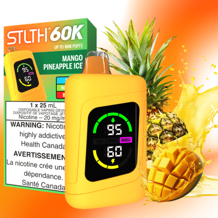 STLTH 60K Disposable Vape-Mango Pineapple Ice 20mg / 60000 Puffs Morden Vape SuperStore and Cannabis Manitoba Canada