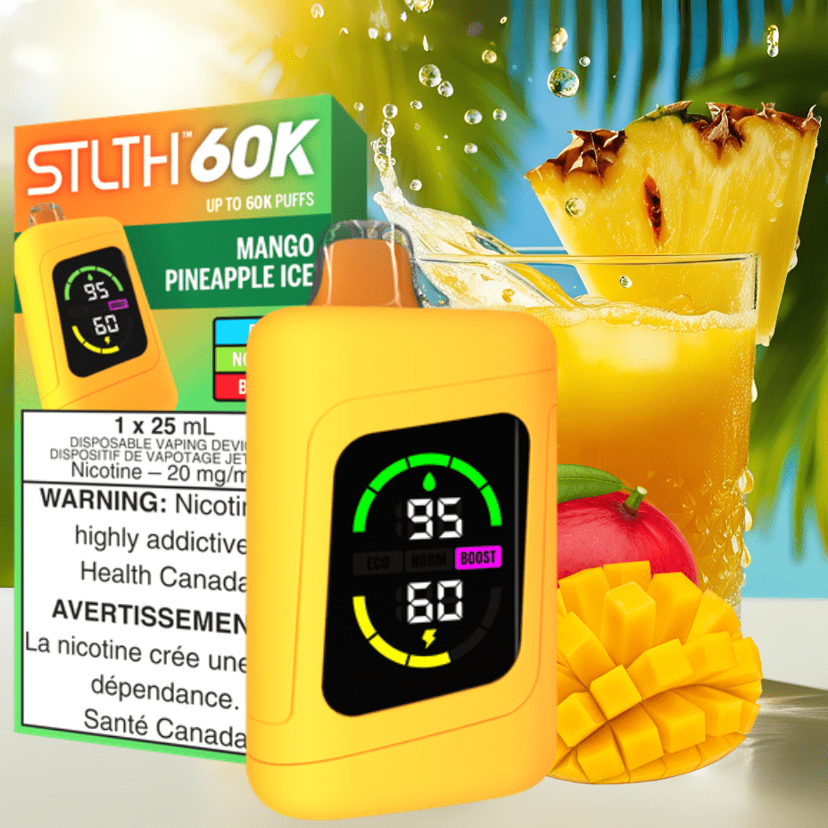 STLTH 60K Disposable Vape-Mango Pineapple Ice 20mg / 60000 Puffs Morden Vape SuperStore and Cannabis Manitoba Canada