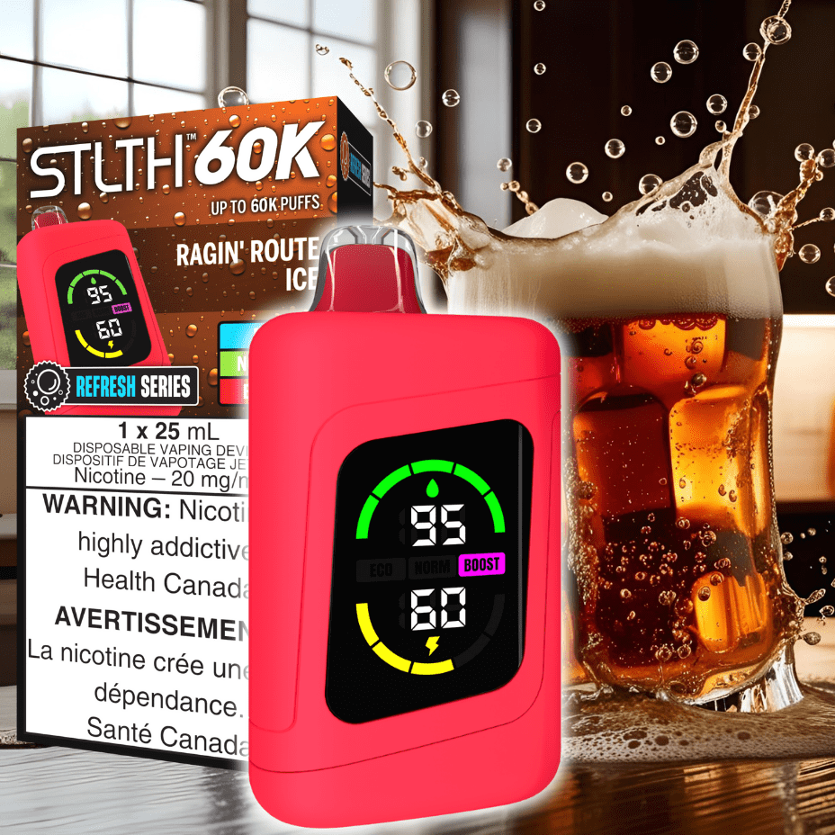 STLTH 60K Disposable Vape REFRESH-Ragin' Route Ice 20mg / 60000 Puffs Morden Vape SuperStore and Cannabis Manitoba Canada