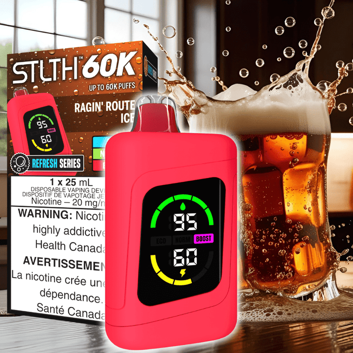 STLTH 60K Disposable Vape REFRESH-Ragin' Route Ice 20mg / 60000 Puffs Morden Vape SuperStore and Cannabis Manitoba Canada