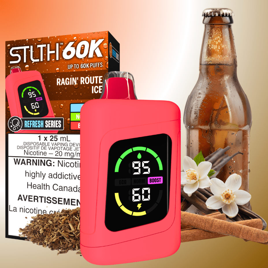 STLTH 60K Disposable Vape REFRESH-Ragin' Route Ice 20mg / 60000 Puffs Morden Vape SuperStore and Cannabis Manitoba Canada