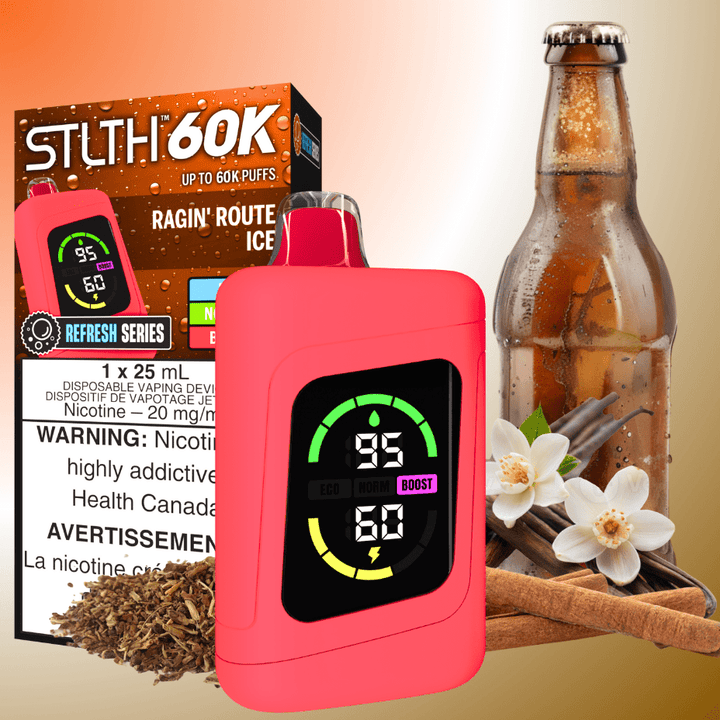 STLTH 60K Disposable Vape REFRESH-Ragin' Route Ice 20mg / 60000 Puffs Morden Vape SuperStore and Cannabis Manitoba Canada