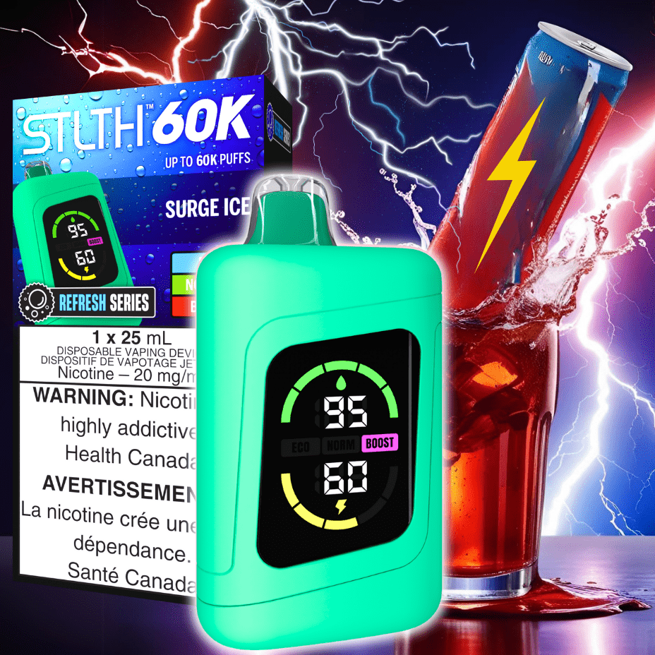 STLTH 60K Disposable Vape REFRESH-Surge Ice 20mg / 60000 Puffs Morden Vape SuperStore and Cannabis Manitoba Canada