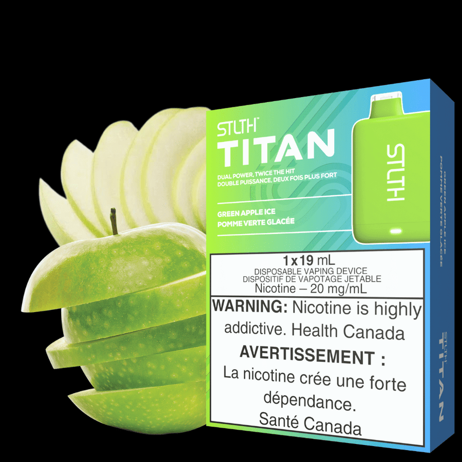 STLTH Titan Disposables 19ml / 20mg STLTH Titan 10K Disposable Vape-Green Apple Ice-Morden Vape SuperStore