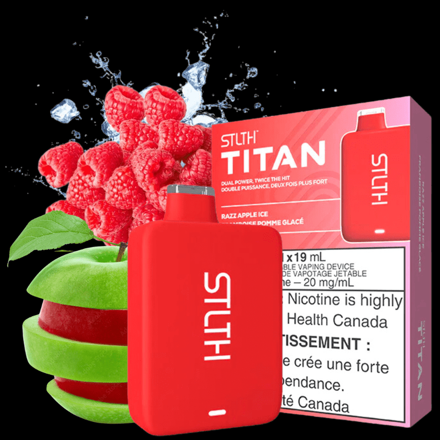 STLTH Titan Disposables 19ml / 20mg STLTH Titan 10K Disposable Vape-Razz Apple Ice-Morden Vape SuperStore