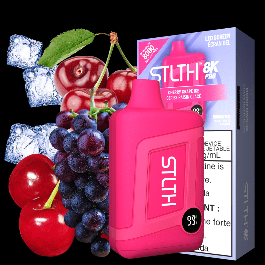 STLTH Disposables 8000 Puffs / 20mg STLTH 8K PRO Disposable Vape-Cherry Grape Ice-Morden Vape SuperStore