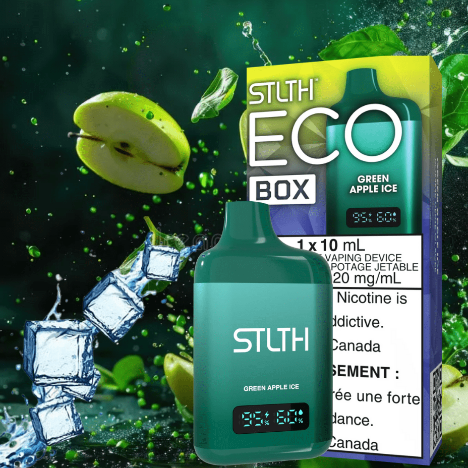 STLTH Eco Box Disposable Vape - Green Apple Ice 10ml / 20mg Morden Vape SuperStore and Cannabis Manitoba Canada