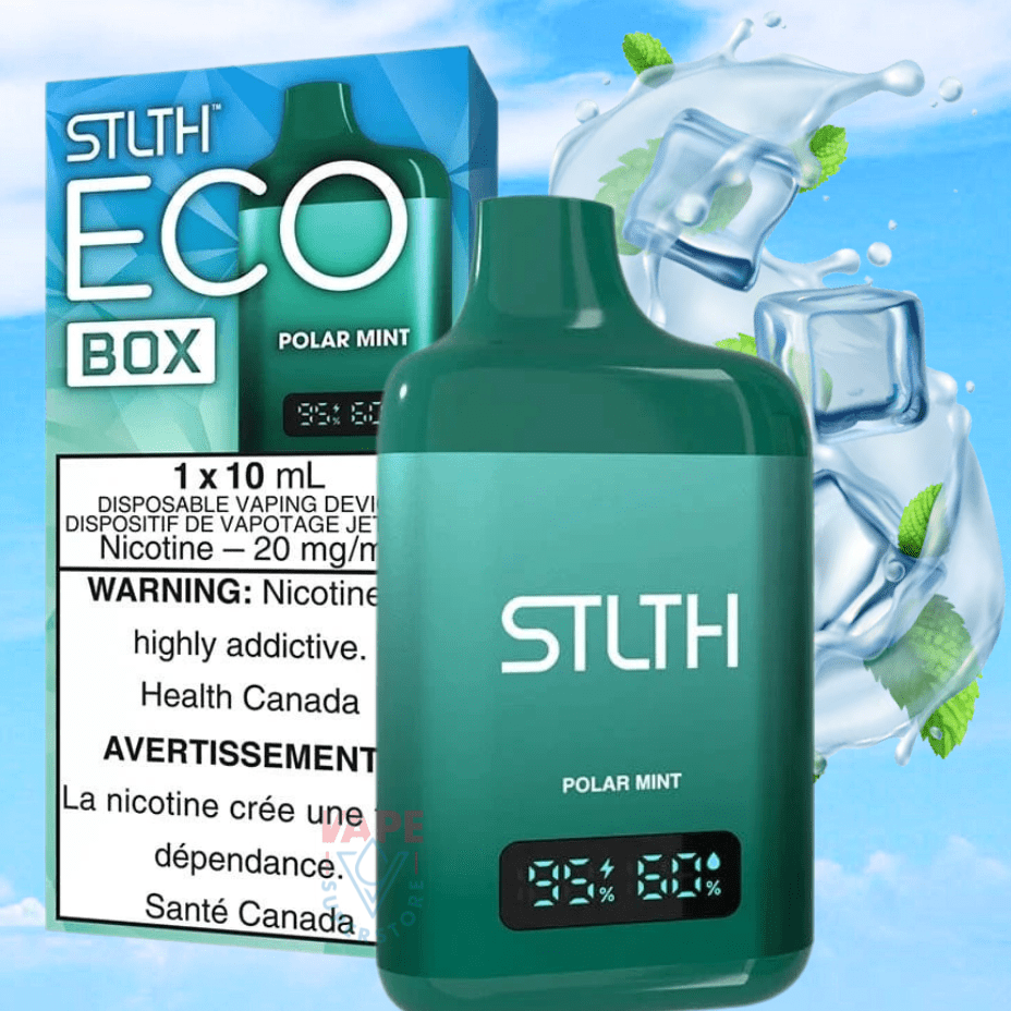 STLTH Eco Box Disposable Vape - Polar Mint 10ml / 20mg Morden Vape SuperStore and Cannabis Manitoba Canada