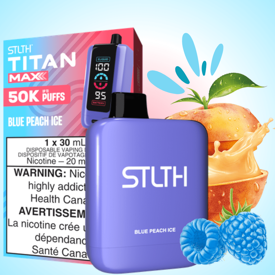 STLTH Titan Max 50K Disposable Vape-Blue Peach Ice 20mg / 50000 Puffs Morden Vape SuperStore and Cannabis Manitoba Canada
