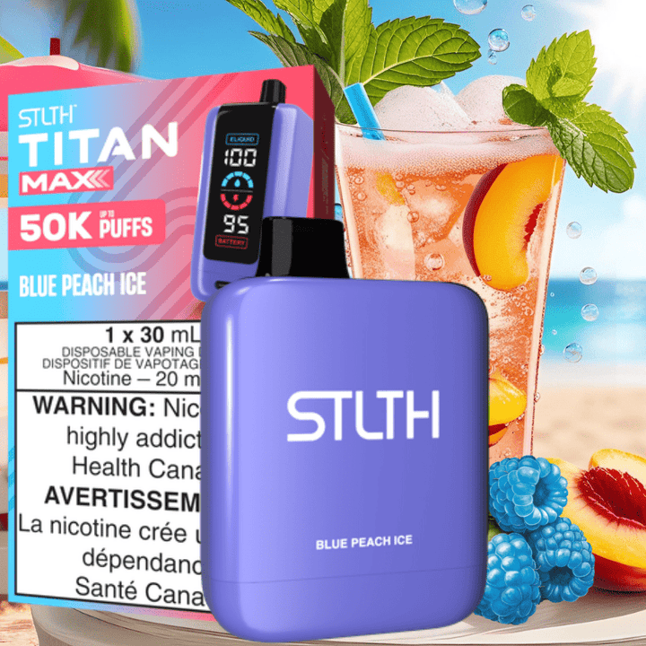 STLTH Titan Max 50K Disposable Vape-Blue Peach Ice 20mg / 50000 Puffs Morden Vape SuperStore and Cannabis Manitoba Canada