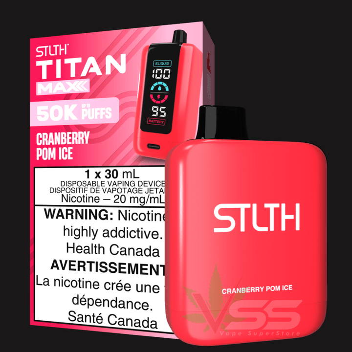 STLTH Titan Max 50k Disposable Vape - Cranberry Pom Ice Morden Vape SuperStore and Cannabis Manitoba Canada
