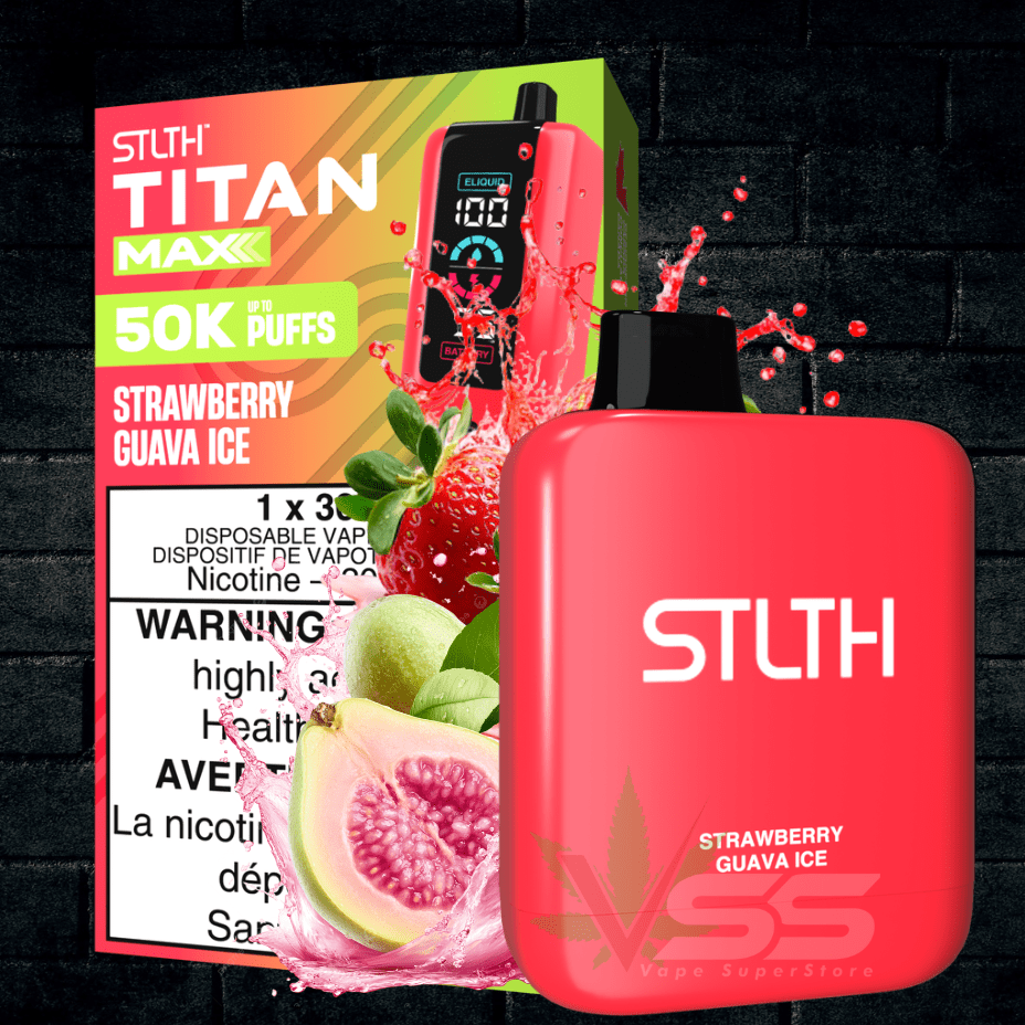 STLTH Titan Max 50k Disposable Vape - Strawberry Guava Ice Morden Vape SuperStore and Cannabis Manitoba Canada