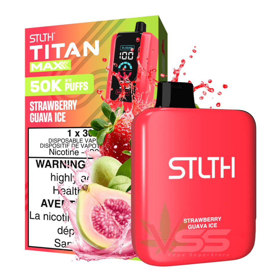 STLTH Titan Max 50k Disposable Vape - Strawberry Guava Ice Morden Vape SuperStore and Cannabis Manitoba Canada