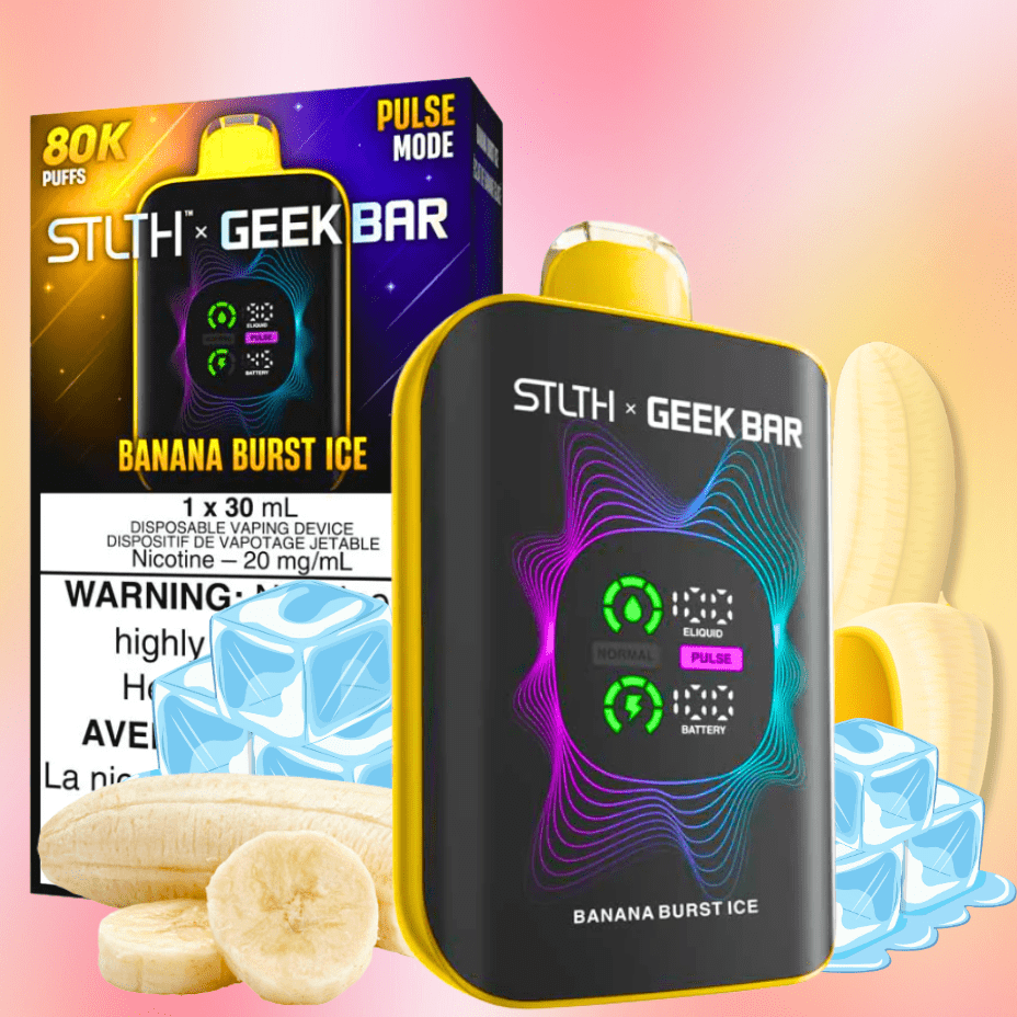 STLTH x Geek Bar 80K Disposable Vape-Banana Burst Ice 20mg / 80000 Puffs Morden Vape SuperStore and Cannabis Manitoba Canada