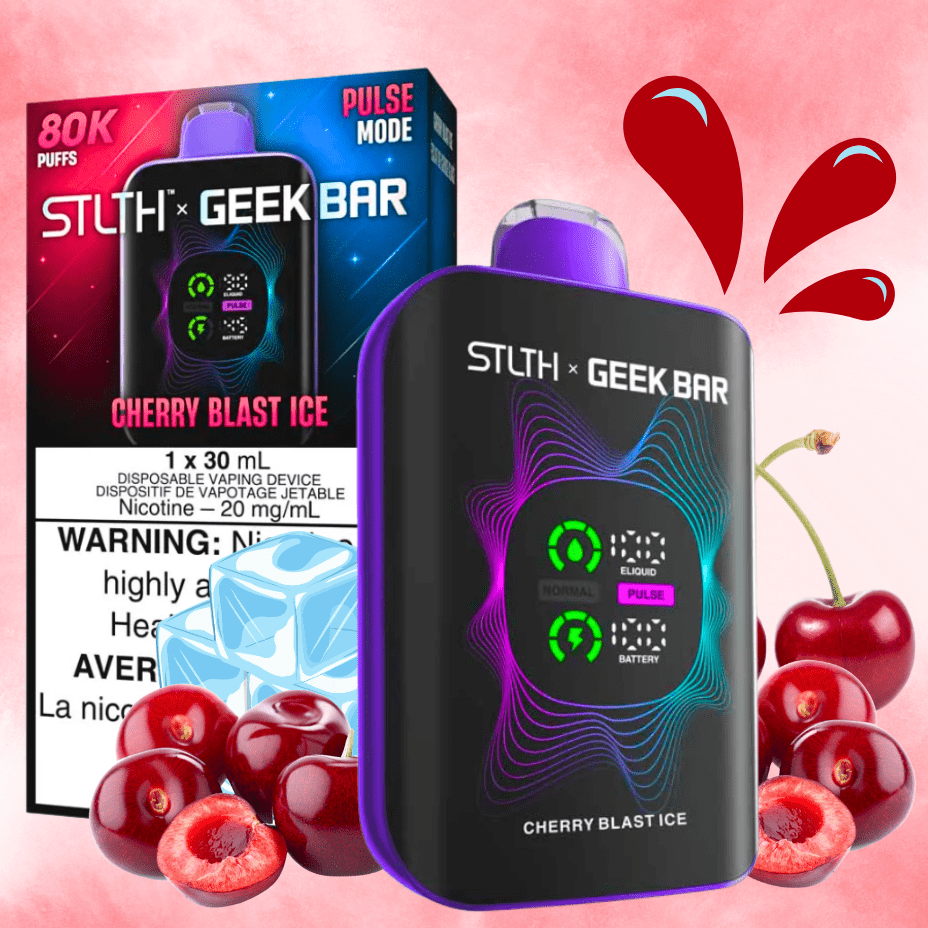 STLTH x Geek Bar 80K Disposable Vape-Cherry Blast Ice 20mg / 80000 Puffs Morden Vape SuperStore and Cannabis Manitoba Canada