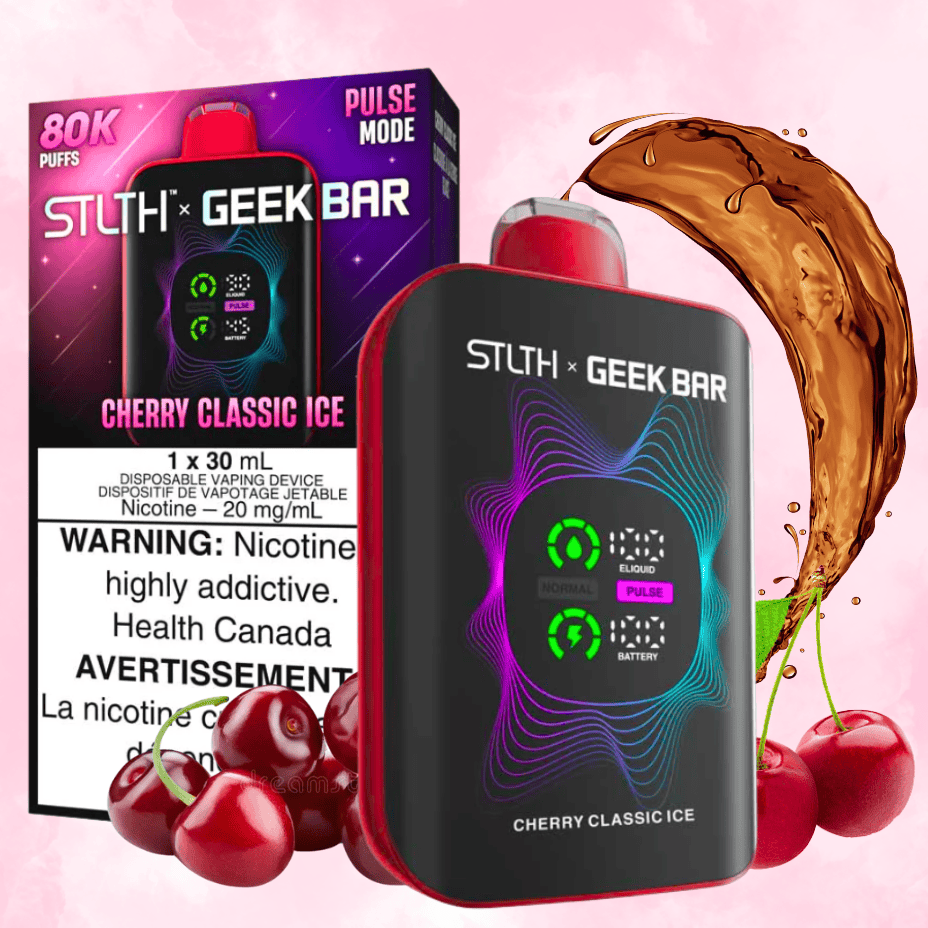 STLTH x Geek Bar 80K Disposable Vape-Cherry Classic Ice Morden Vape SuperStore and Cannabis Manitoba Canada
