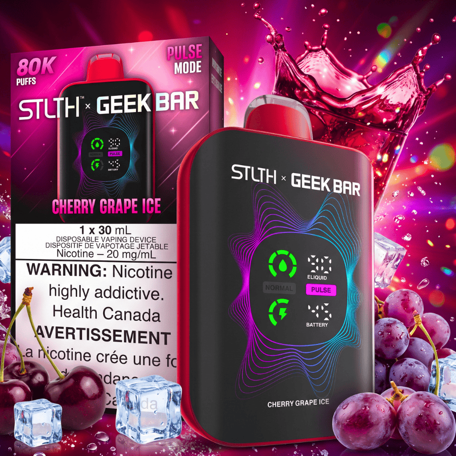 STLTH x Geek Bar 80K Disposable Vape - Cherry Grape Ice 80000 Puffs / 20mg Morden Vape SuperStore and Cannabis Manitoba Canada
