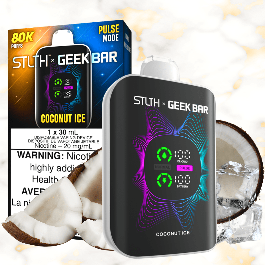 STLTH x Geek Bar 80K Disposable Vape-Coconut Ice 20mg / 80000 Puffs Morden Vape SuperStore and Cannabis Manitoba Canada