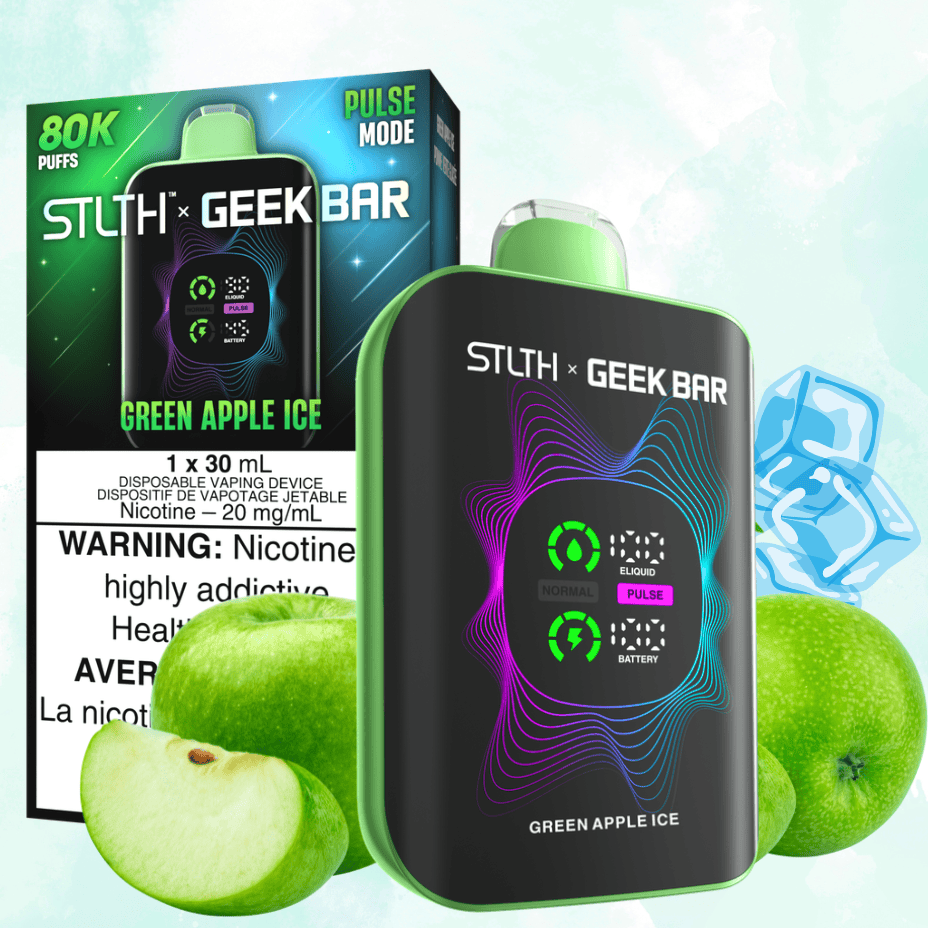 STLTH x Geek Bar 80K Disposable Vape-Green Apple Ice Morden Vape SuperStore and Cannabis Manitoba Canada
