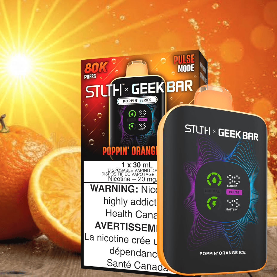 STLTH x Geek Bar 80K Disposable Vape - Poppin' Orange Ice 80000 Puffs / 20mg Morden Vape SuperStore and Cannabis Manitoba Canada