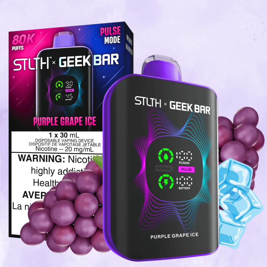 STLTH x Geek Bar 80K Disposable Vape-Purple Grape Ice Morden Vape SuperStore and Cannabis Manitoba Canada