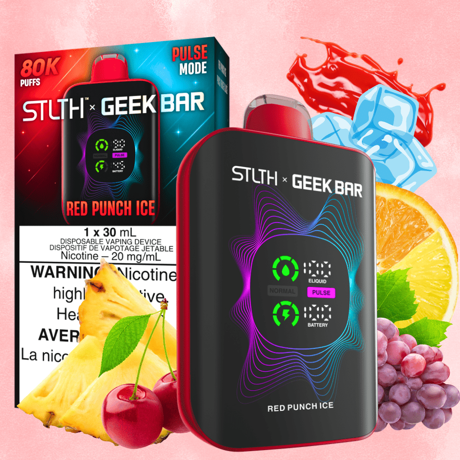STLTH x Geek Bar 80K Disposable Vape-Red Punch Ice 20mg / 80000 Puffs Morden Vape SuperStore and Cannabis Manitoba Canada