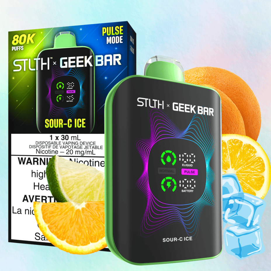 STLTH x Geek Bar 80K Disposable Vape-Sour-C Ice Morden Vape SuperStore and Cannabis Manitoba Canada